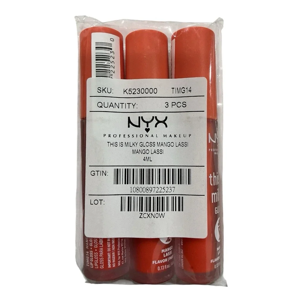 NYX This Is Milky Gloss Mango Lassi Lip Gloss 3 Pack 4ml Each